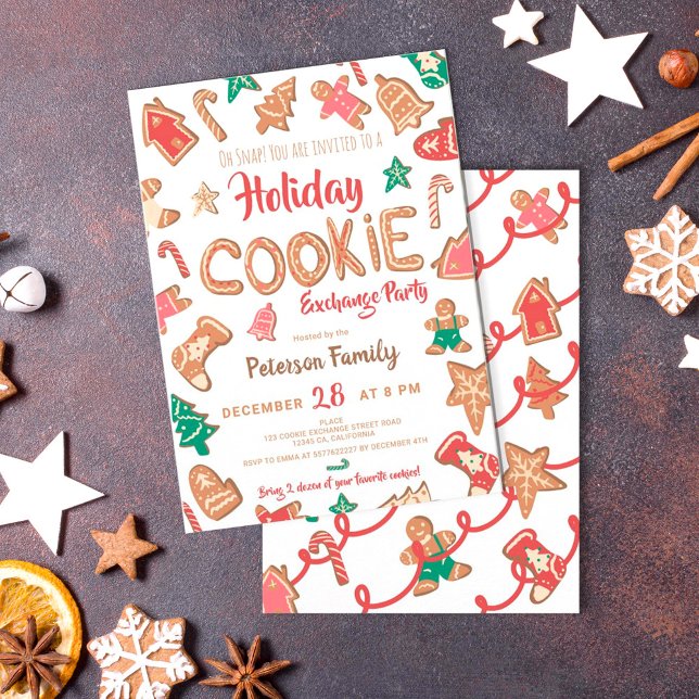 Fun Christmas cookie exchange party swap Invitation (Creator Uploaded)