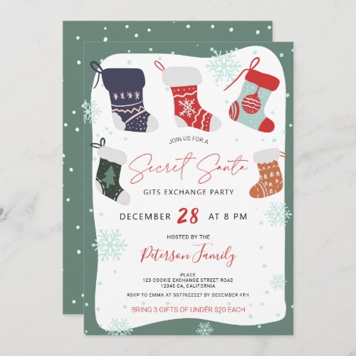 Fun Christmas cookie secret santa exchange party Invitation
