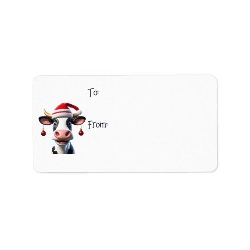 Fun Christmas Cow ToFrom Labels