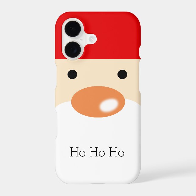 Fun Christmas Cute Minimal Santa Face iPhone Case (Back)