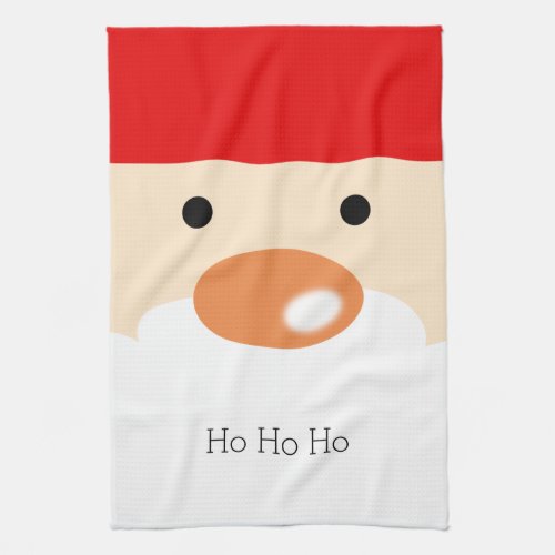 Fun Christmas Cute Minimal Santa Face Kitchen Towel