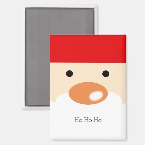 Fun Christmas Cute Minimal Santa Face Magnet