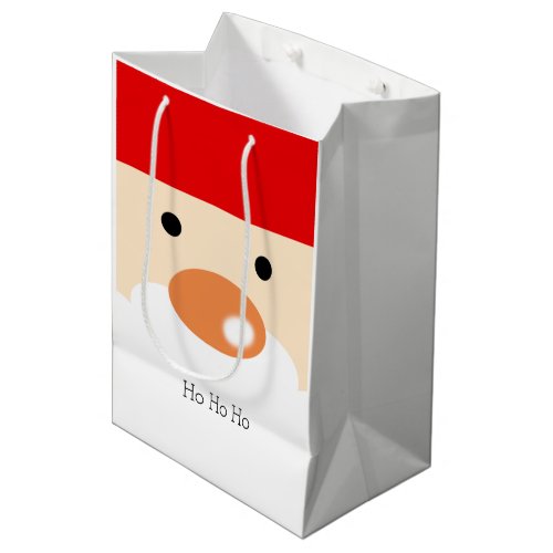 Fun Christmas Cute Minimal Santa Face Medium Gift Bag