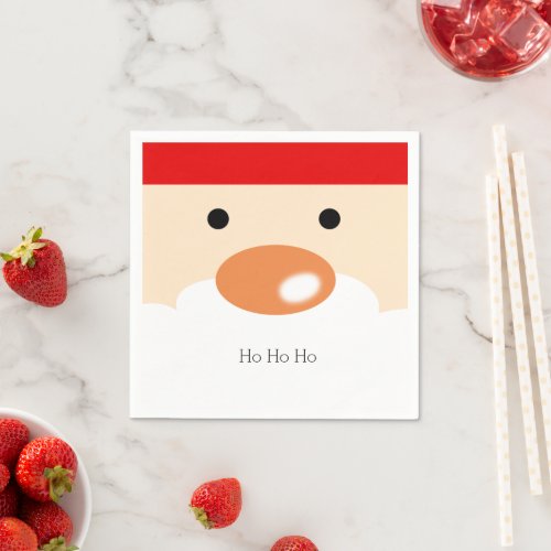 Fun Christmas Cute Minimal Santa Face Napkins