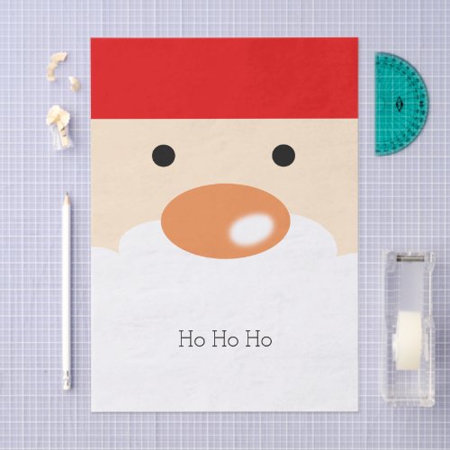 Fun Christmas Cute Minimal Santa Face Tissue Paper