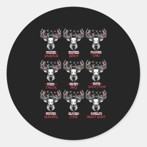 Fun Christmas Deer Bow Hunting Santa Men Women Hun Classic Round Sticker