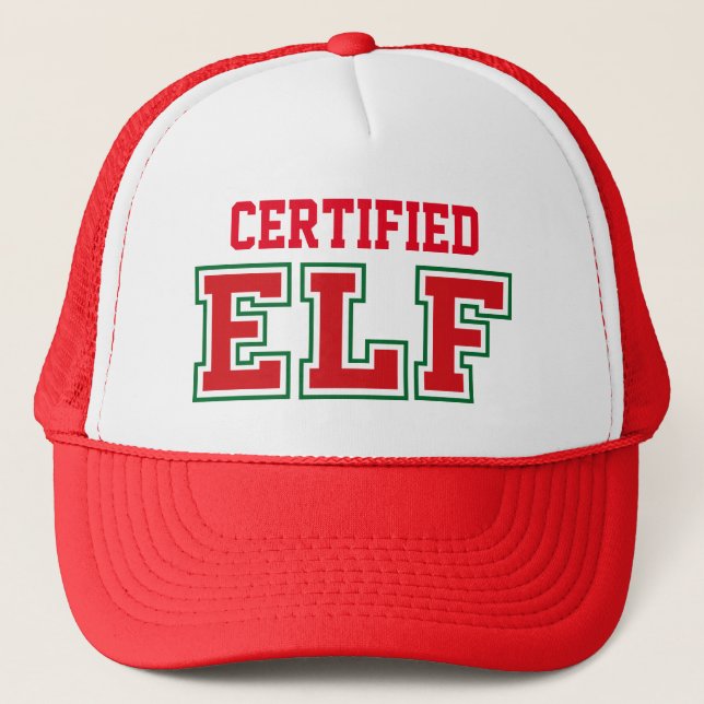 Fun Christmas ELF Trucker Hat (Front)