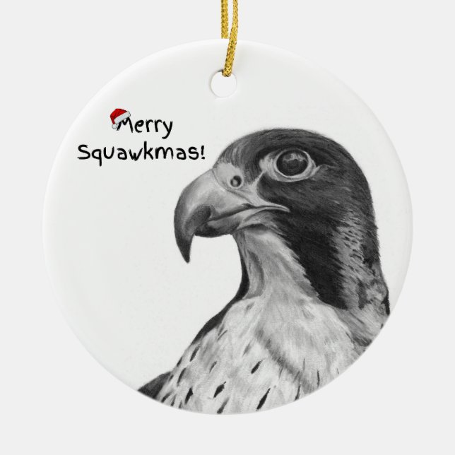 Fun Christmas Falcon Ornament  (Front)