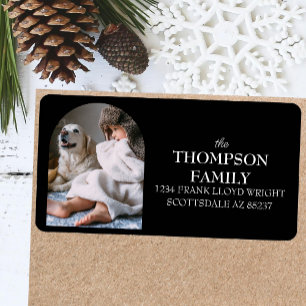 Fun Christmas Family Photo Return Address Mailing Label