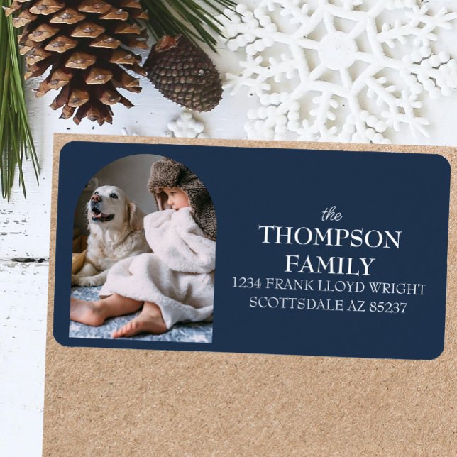 Fun Christmas Family Photo Return Address Mailing Label (Creator Uploaded)