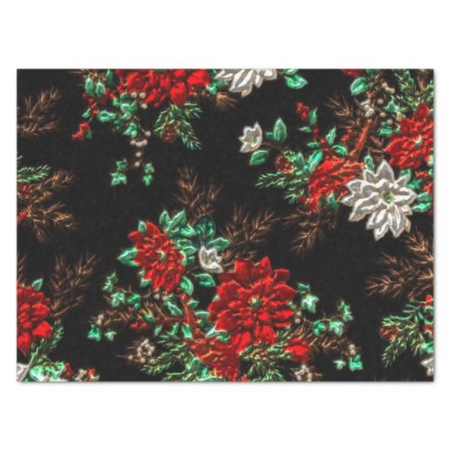 Fun Christmas floral pattern tissue paper