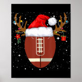 American Football Santa Ho Christmas Holiday Xmas Gift Art Print