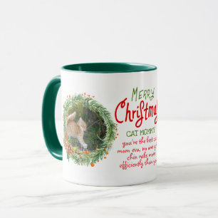 Fun Christmas For Cat Moms - Add 2 Photos and Text Mug