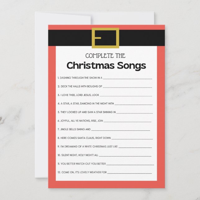 Fun Christmas Game - Not Editable -  Invitation (Front)