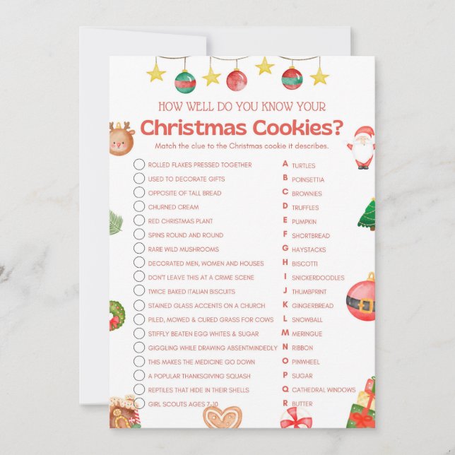 Fun Christmas Game - Not Editable -  Invitation (Front)