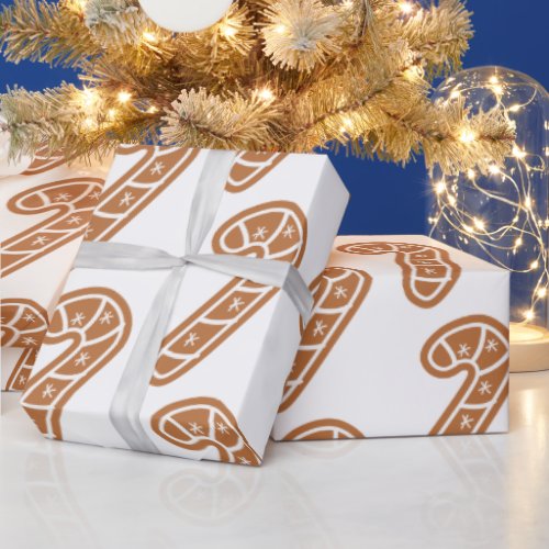 Fun Christmas Gingerbread Cane Wrapping Paper