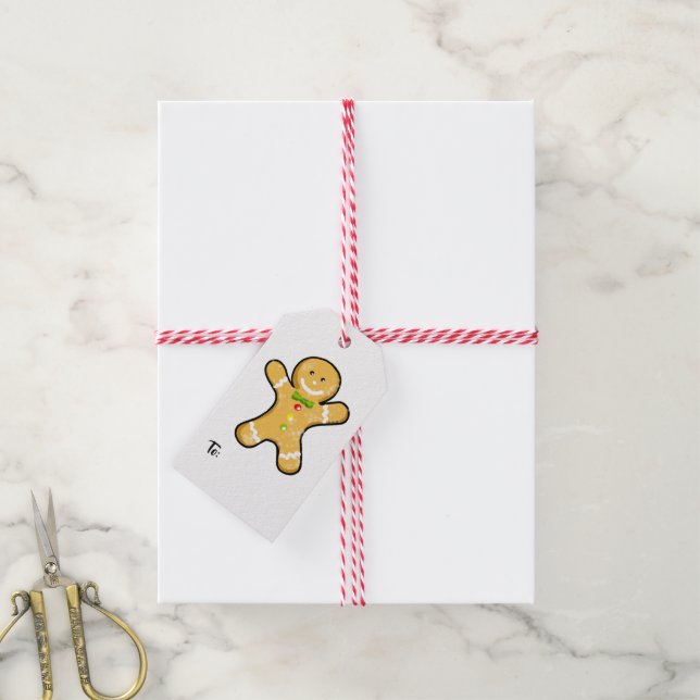 Fun Christmas gingerbread cookie Gift Tags (With Twine)