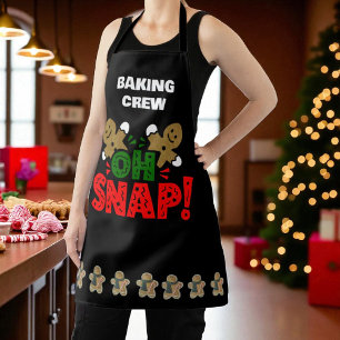 Fun Christmas Gingerbread Man "Oh Snap" Apron
