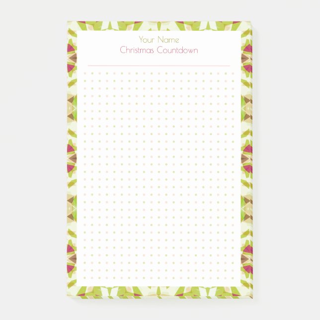 Fun Christmas Green Red Dot Grid Planner Organizer Post-it Notes (Front)