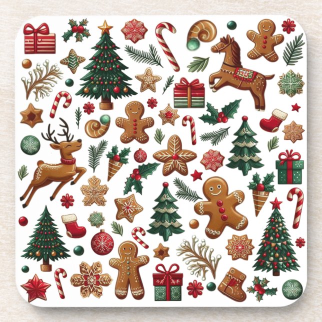 Fun Christmas Hard Plastic Coaster (Front)