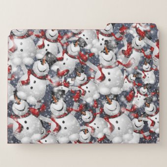 Fun Christmas Holiday Snowman Snowflake Organizer File Folder | Zazzle