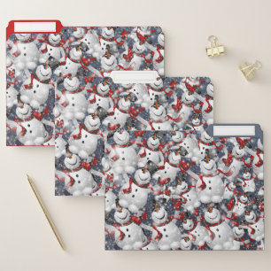 Fun Christmas Holiday Snowman Snowflake Organizer File Folder