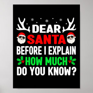 Fun Christmas Kids Adults Dear Santa I Can Explain Poster