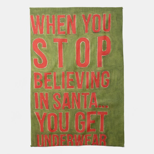 Fun Christmas Message Kitchen Towel! Towel (Vertical)