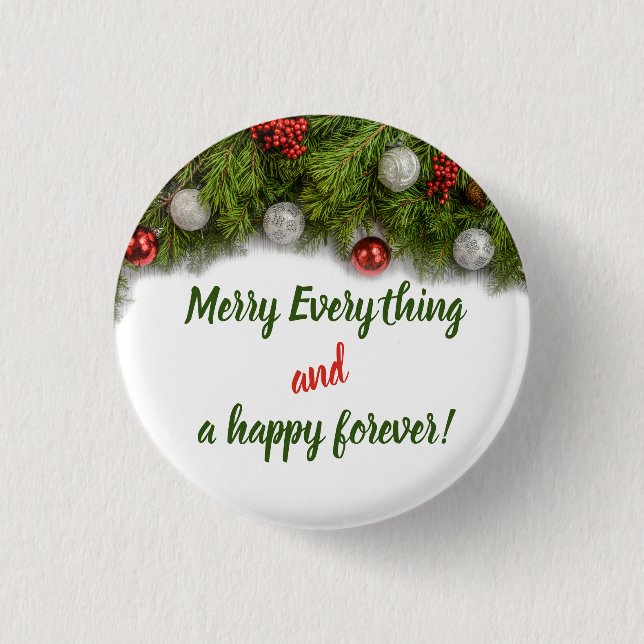 Fun Christmas & New Year Positive Quote Ornaments Button (Front)
