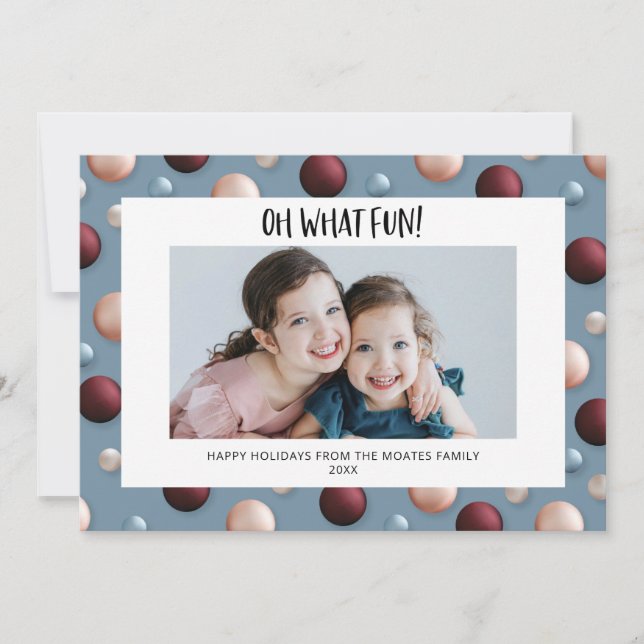 Fun Christmas Ornaments Holiday Card (Front)