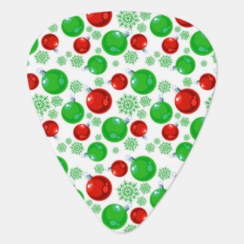 Fun Christmas Ornaments Red And Green Guitar Pick by All_About_Christmas at Zazzle