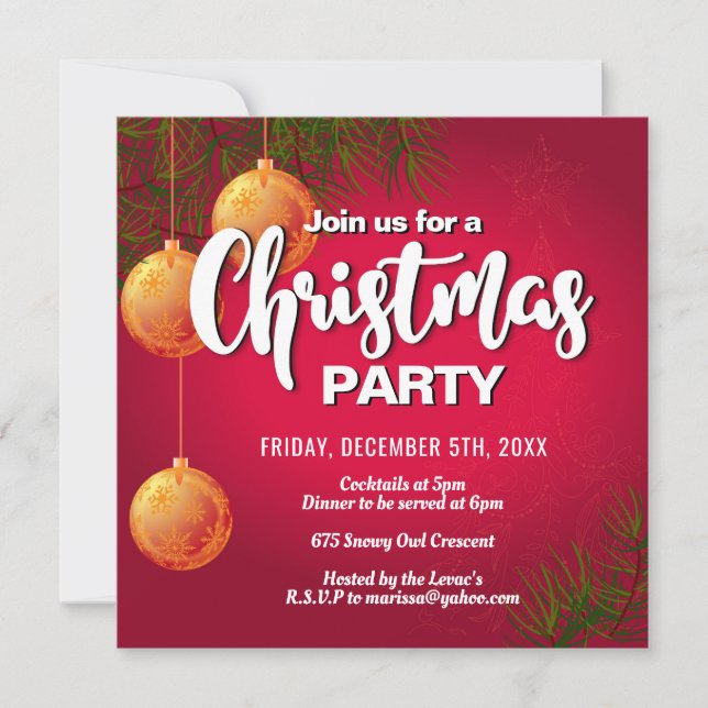 Fun Christmas Party Invitation (Front)
