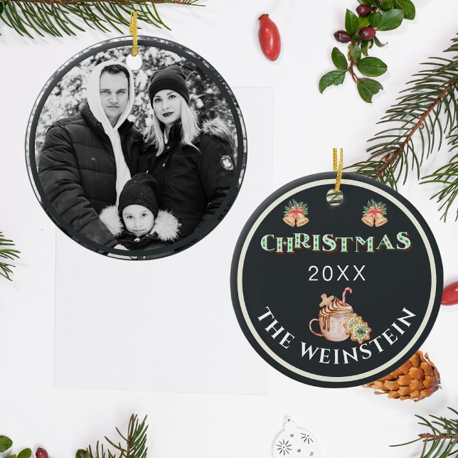 Fun Christmas Photo Keepsake Ceramic Ornament (Creator Uploaded)
