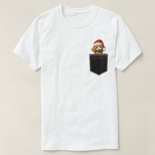 Fun Christmas Poodle Add Your Pets Name Custom  T_Shirt
