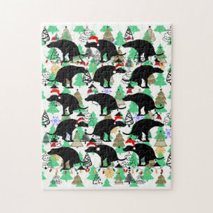 Fun Christmas Pooping Dog in the Forest Jigsaw Puzzle