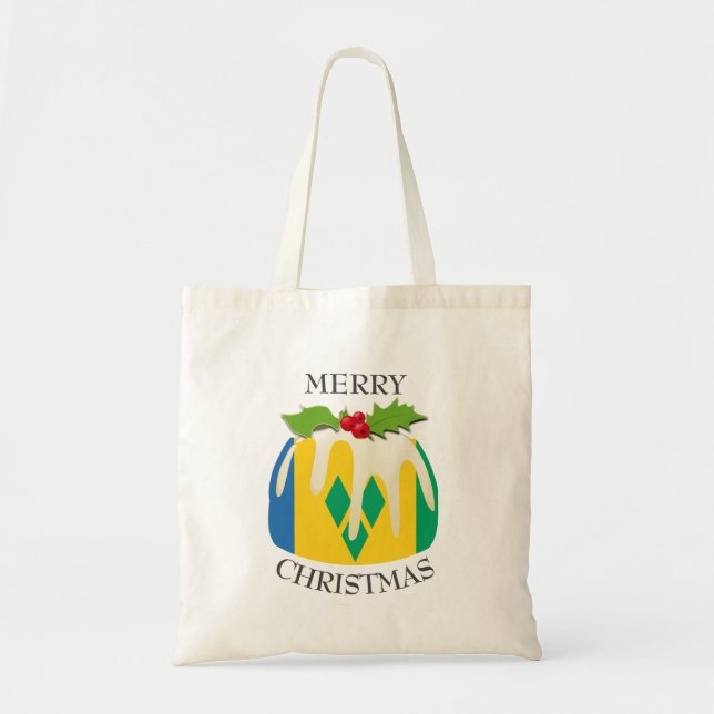 Fun | Christmas Pudding | ST VINCENT FLAG Tote Bag (Front)