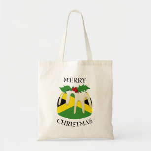 Fun Christmas Pudding with JAMAICAN FLAG Tote Bag