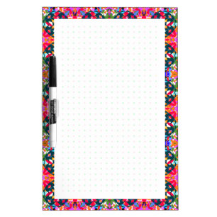 Fun Christmas Red Green Pink Dot Grid BuJo Planner Dry Erase Board