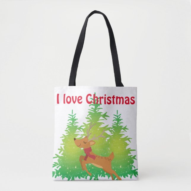 Fun Christmas Reindeer theme  Tote Bag (Front)