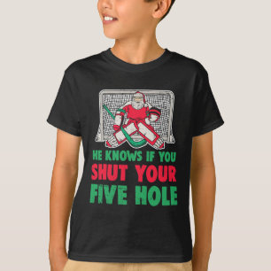 Fun Christmas Santa Ice Hockey Goaltender Goalie 1 T-Shirt