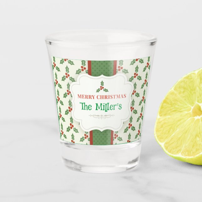 FUN! Christmas Shot Glass - Personalized -Add Name (Front)