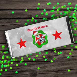 Fun Christmas Skeleton Ornaments Green Red Stars Hershey Bar Favors