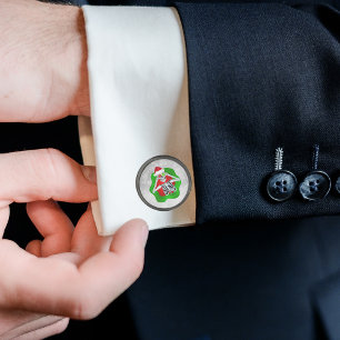 Fun Christmas Skeleton Ornaments in Spatter White Cufflinks