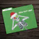 Fun Christmas Skeletons Ornament Eyeballs Green File Folder | Zazzle
