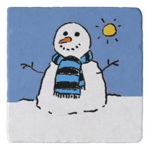 Fun Christmas Snowman in Sunshine Trivet