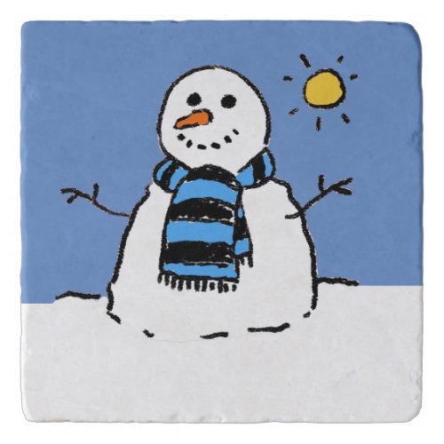 Fun Christmas Snowman in Sunshine Trivet