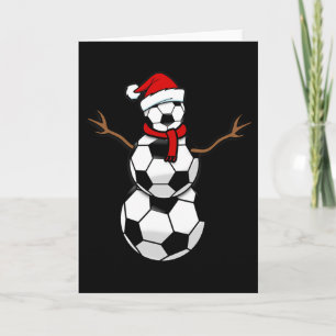 Fun Christmas Soccer Santa Snowman Card