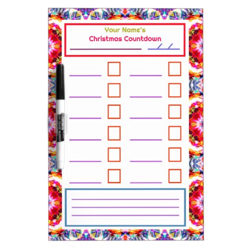 Fun Christmas Star Notes Festive Planner Organizer Dry Erase Board