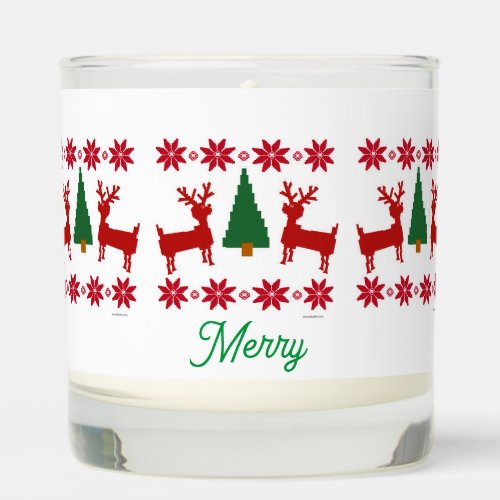 Fun Christmas Sweater Style Holiday Pattern Scented Candle