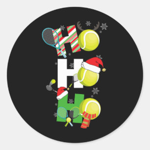 Fun Christmas Tennis Pajamas Player Matching Racke Classic Round Sticker